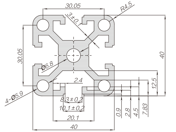 40系列鋁合金型材 001 08 40 80RA