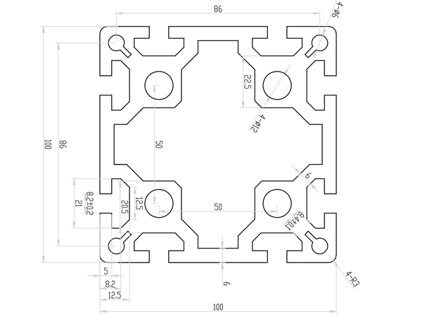 100系列鋁合金型材 001 010 100 100W